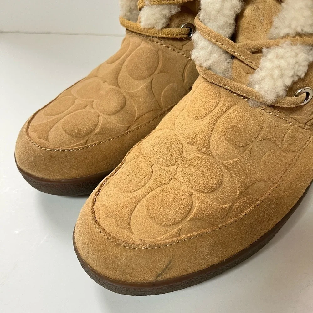 Coach Suede Shearling Boots Size 8B